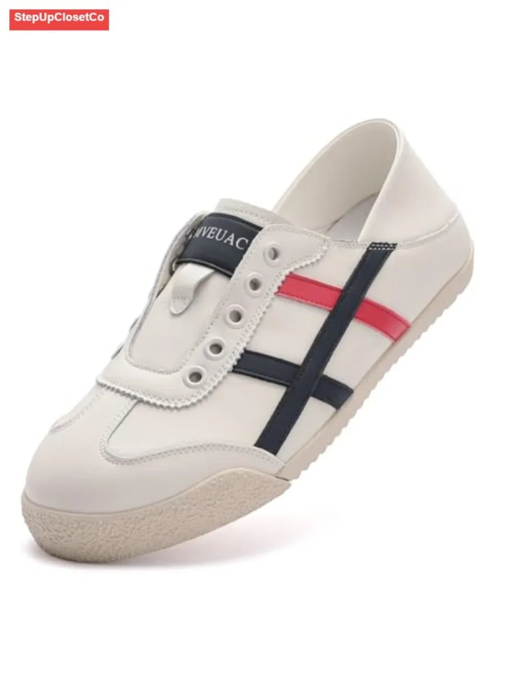 Women's Retro Slip-On Leather Fashion Sneakers Memory Foam Non-Slip Walking